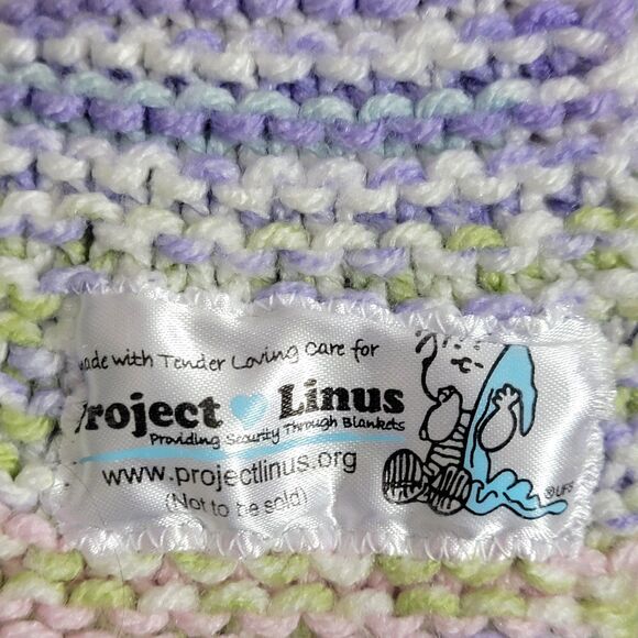 Project Linus Crochet Baby Blanket Throw Multicolored Handmade Hand Knit Afghan - Picture 8 of 8
